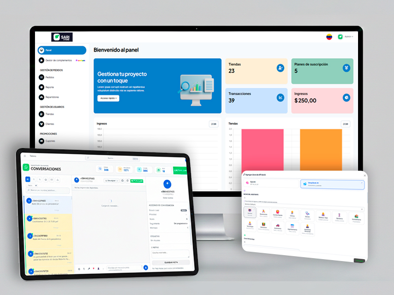 SARI Dashboard - Panel de conversaciones y configuración IA
